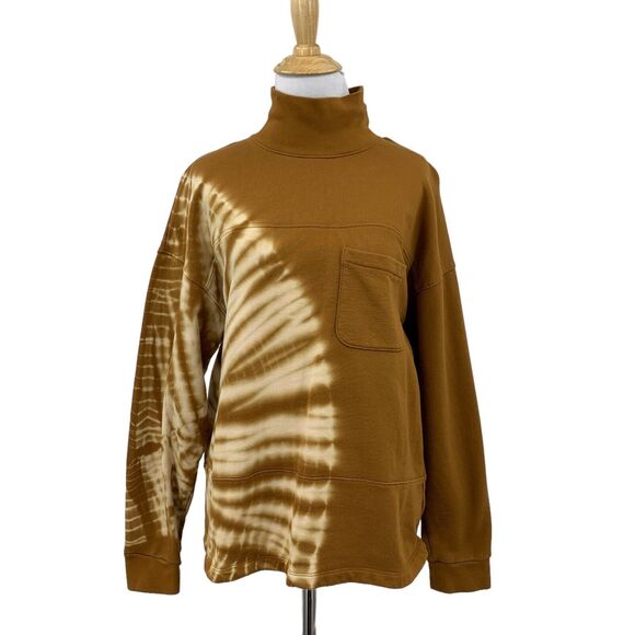 Madewell Tops - Madewell Sweatshirt Womens M Medium Almond Tie Dye Lincoln Organic Mock Neck